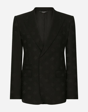 SINGLE-BREASTED WOOL SICILIA-FIT JACKET WITH JACQUARD DG DETAILING