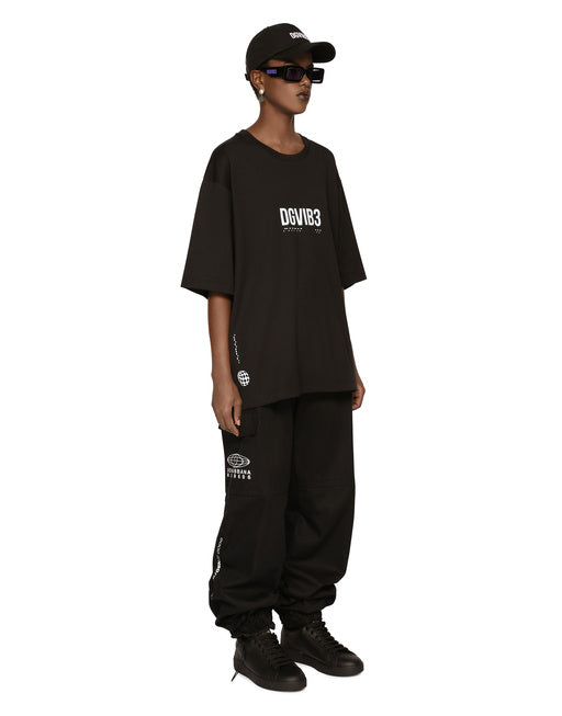 COTTON JERSEY T-SHIRT WITH DGVIB3 PRINT