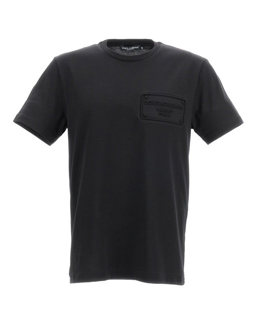T-SHIRT WITH EMBOSSED DOLCE&GABBANA TAG