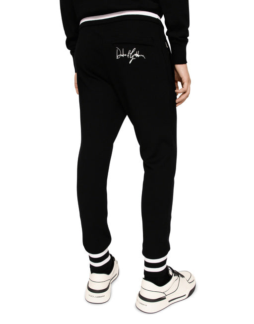 WOOL JOGGING PANTS WITH EMBROIDERY