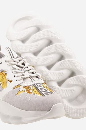 Chain Reaction Sneaker In Suede-Barocco Print Fabric