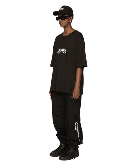 COTTON JERSEY T-SHIRT WITH DGVIB3 PRINT