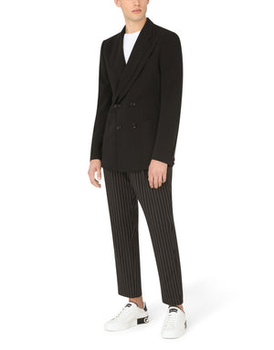 PINSTRIPE WOOL JOGGING PANTS