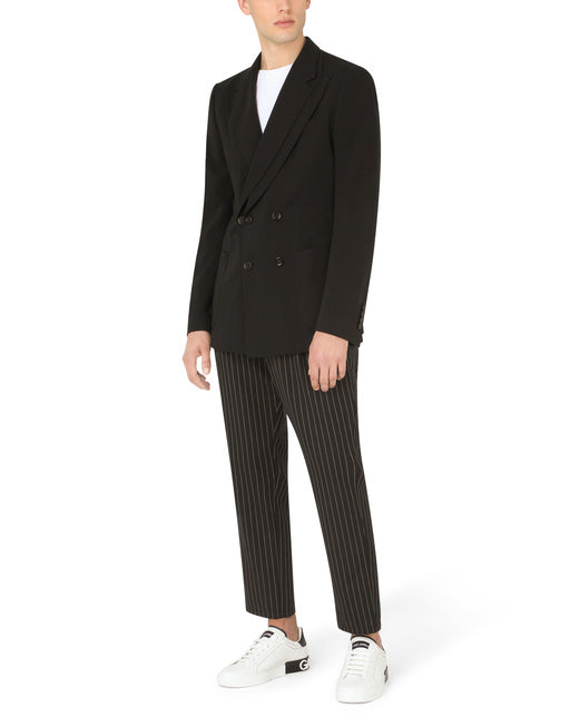 PINSTRIPE WOOL JOGGING PANTS