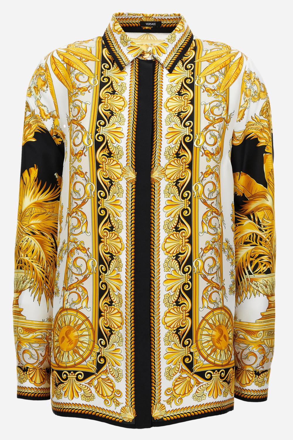 Formal Shirt In Silk Twill Barocco Palm Print