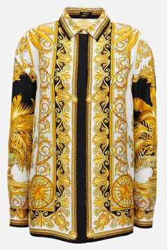 Formal Shirt In Silk Twill Barocco Palm Print