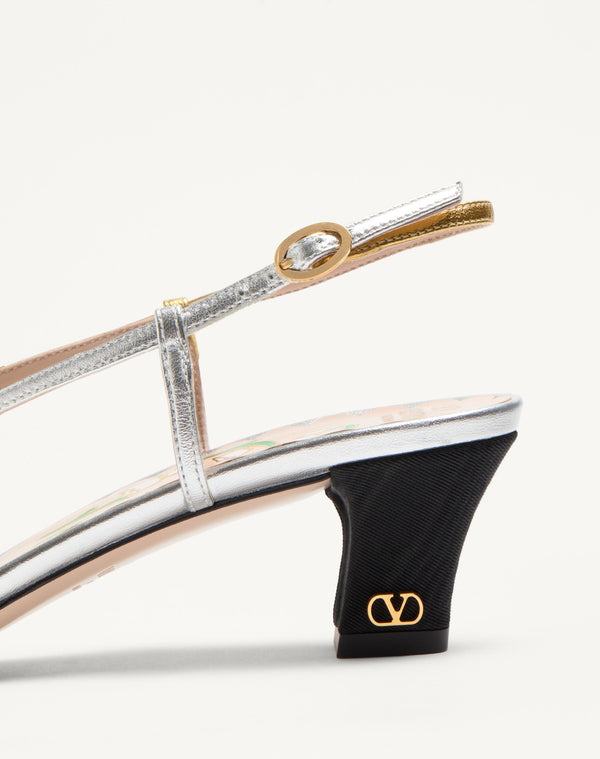 Décolleté Slingback Bowow In Tessuto Moirè 45Mm