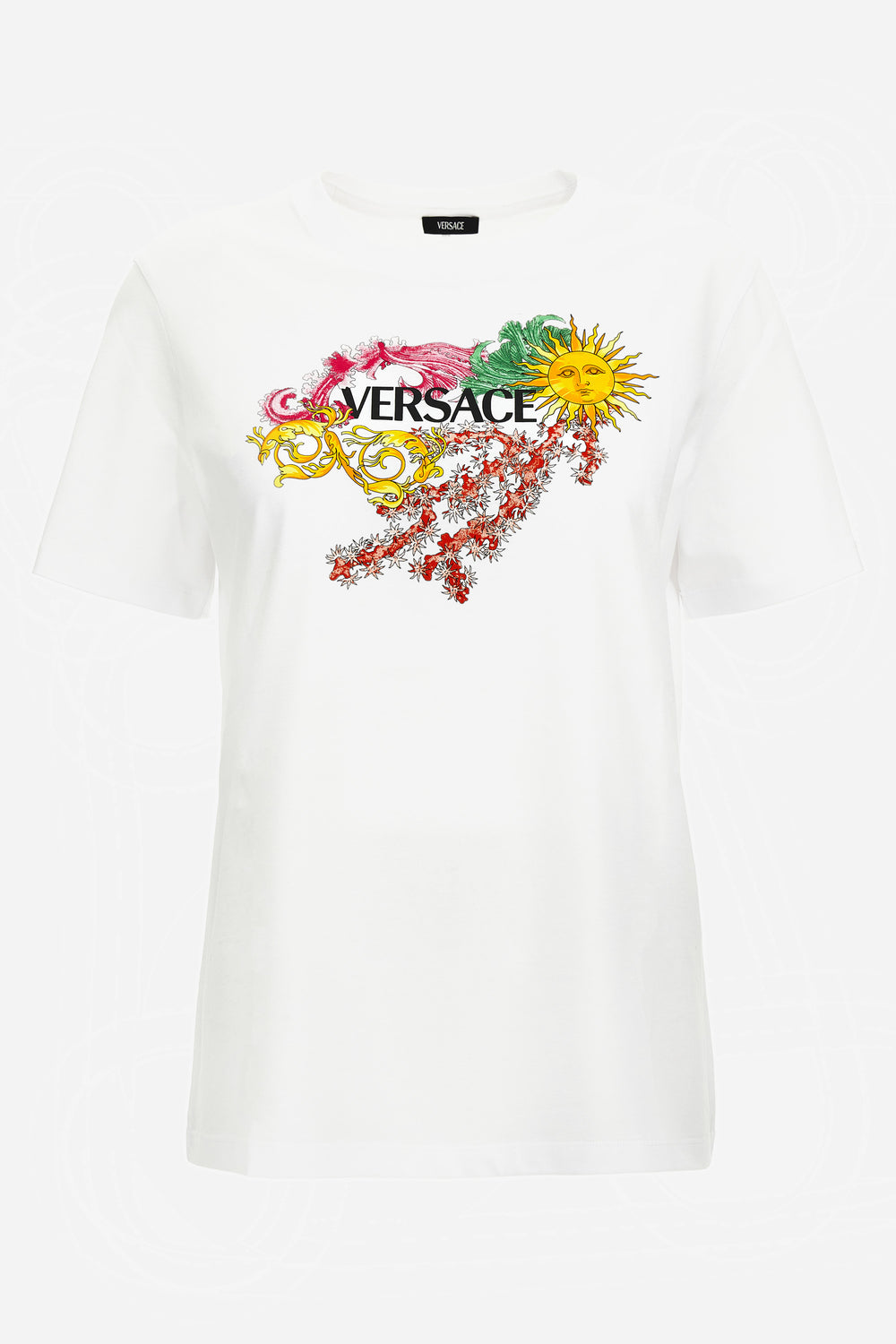T-Shirt In Jersey With Versace Palm Print