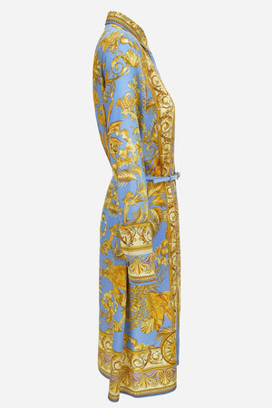 Dress In Twill Poly Barocco Palm Print