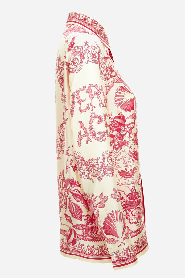 Formal Shirt In Underwater Barocco Bicolour Foulard On Silk Twill