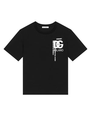 SHORT-SLEEVED JERSEY T-SHIRT WITH EMBROIDERY AND PRINT