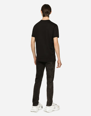 MARBLE-EFFECT SKINNY STRETCH JEANS