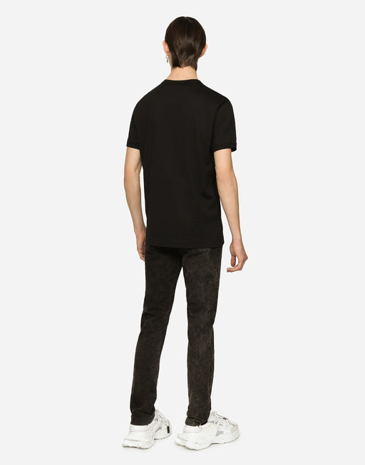 MARBLE-EFFECT SKINNY STRETCH JEANS