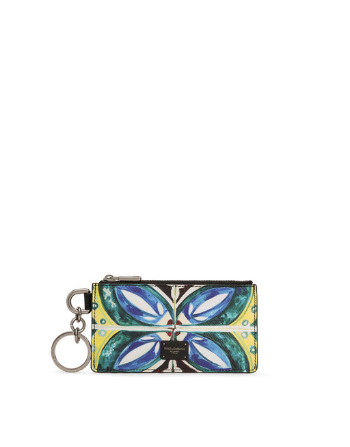 PRINTED CARD HOLDER WITH ZIPPER AND RING
