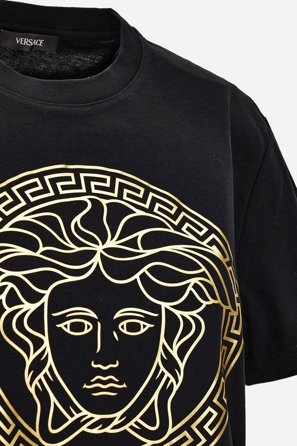 T-Shirt In Jersey-Versace And Greek Medusa Print