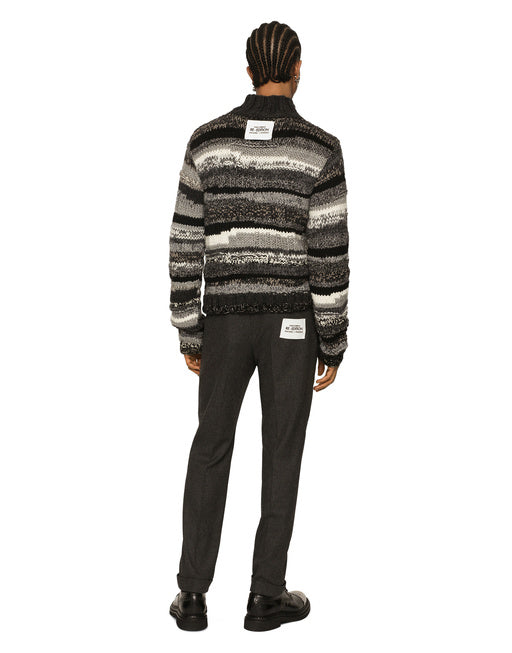 STRETCH WOOL PANTS WITH RE-EDITION LABEL
