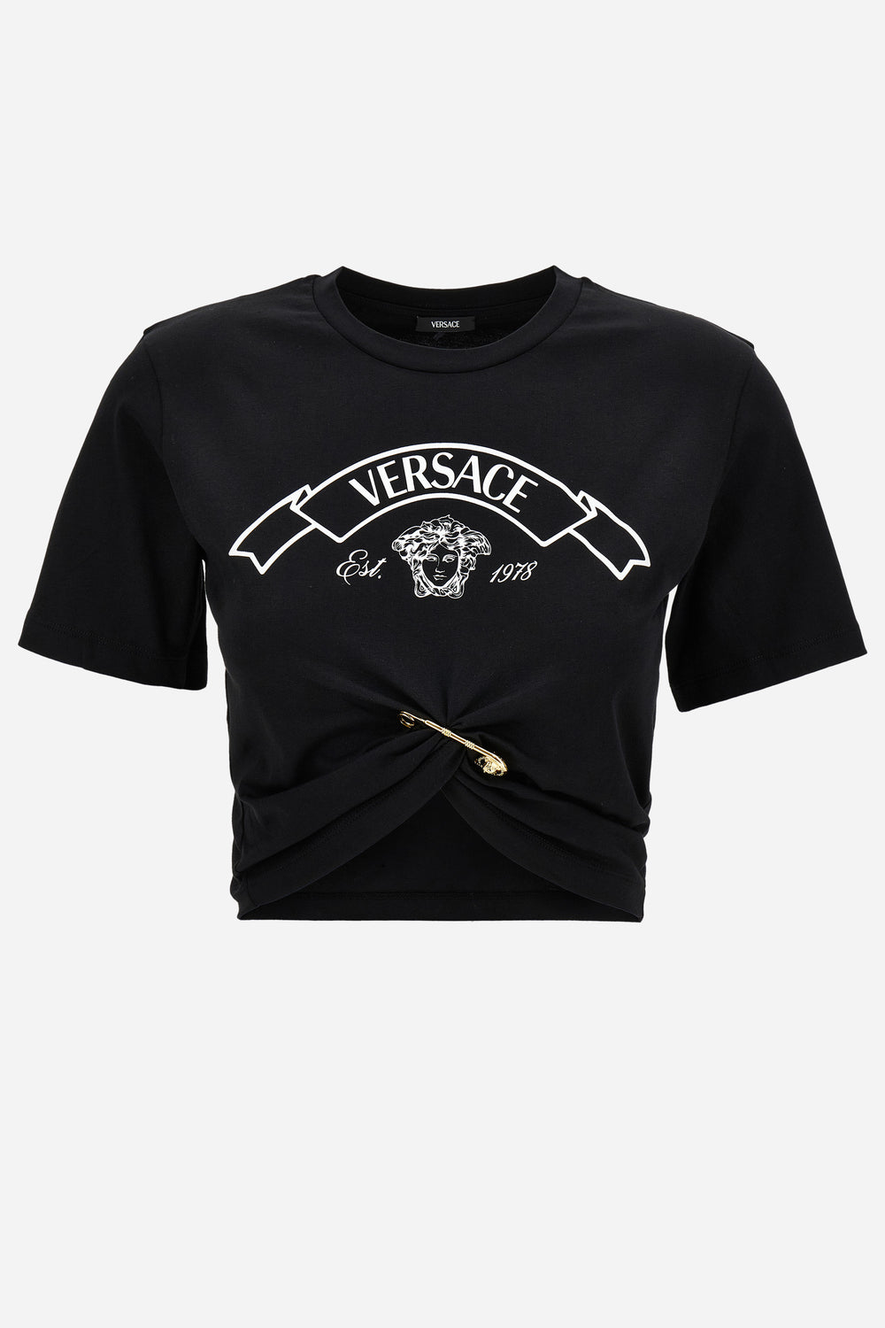 T-Shirt In Jersey Fabric With Verdace Medusa Print