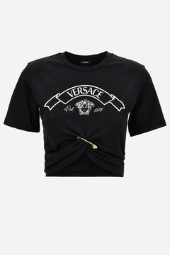 T-Shirt In Jersey Fabric With Verdace Medusa Print