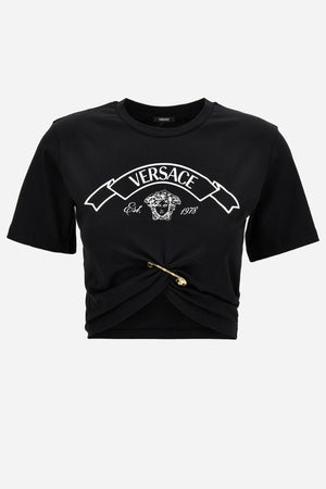 T-Shirt In Jersey Fabric With Verdace Medusa Print