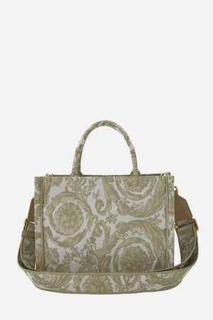 Athena Small Tote In Embroidery Jacquard  Barocco-Calf Leather