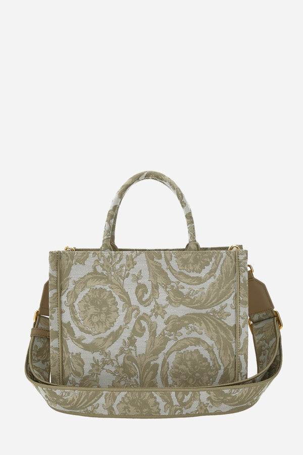 Athena Small Tote In Embroidery Jacquard  Barocco-Calf Leather
