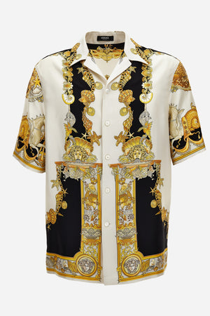 Informal Shirt In Silk Twill  Coral Theatre Print