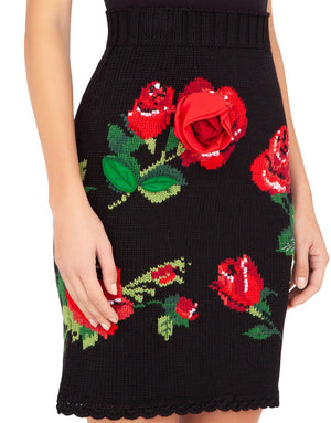 MINI SKIRT WITH ROSE EMBROIDERY