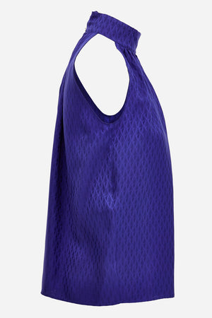 Blouse In V Monogram Jacquard Silk Satin