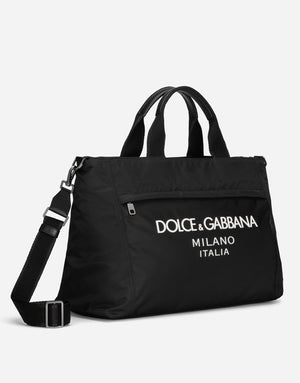 NYLON HOLDALL WITH RUBBERIZED LOGO