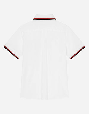 SHORT-SLEEVED COTTON SHIRT WITH EMBROIDERY