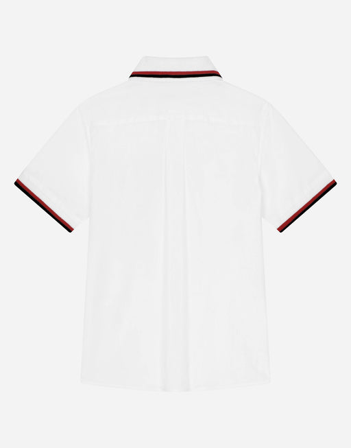 SHORT-SLEEVED COTTON SHIRT WITH EMBROIDERY