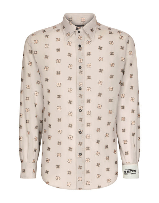 POPLIN SHIRT WITH FLOWER EMBROIDERY