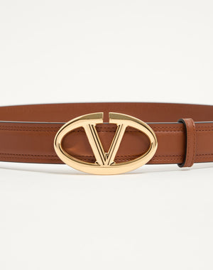 CINTURA VLOGO THE BOLD EDITION IN VITELLO LUCIDO 30 MM