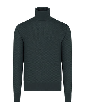 HIGH-NECK SWEATER IN CASHMERE AND SILK