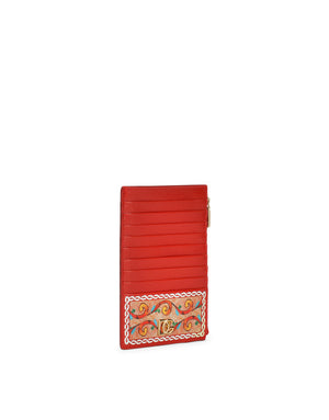 LARGE VERTICAL CARD HOLDER IN CARRETTO-PRINT DAUPHINE CALFSKIN