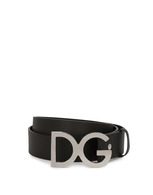 HAMMERED LEATHER BELT DG BUCKLE