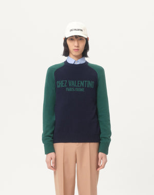 Maglia In Lana E Cotone Con Motivo Jacquard Chez Valentino
