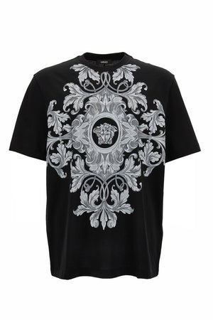 T-Shirt In Jersey Fabric + Barocco Medusa Print