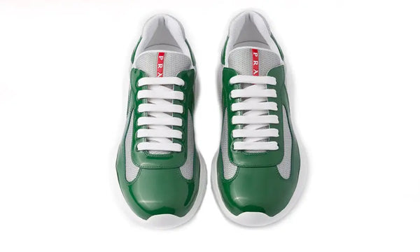 America's Cup in vernice e tessuto bike Verde / Argento Prada  Sneakers