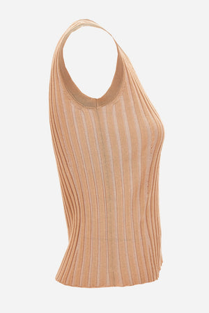 Knit Top In Ribs Vanise' Viscose Blend