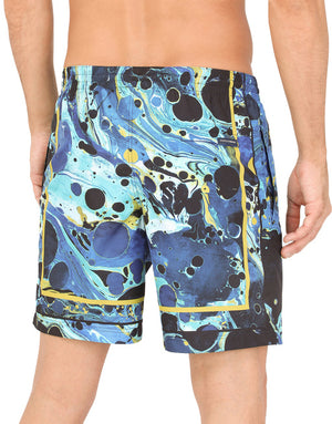 MID-LENGTH SWIM TRUNKS WITH MARBLED PRINT