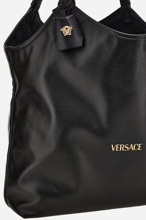 Versace Tag Tote In Calf Leather