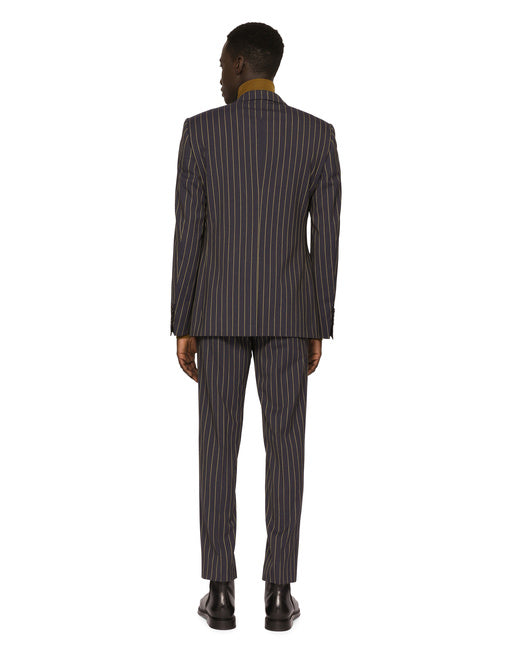 DOUBLE-BREASTED PINSTRIPE WOOL MARTINI-FIT JACKET