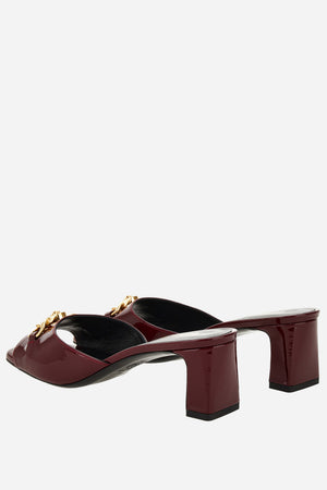 Icon Chain Mule  In Patent Leather
