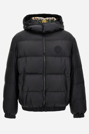 Down Jacket/Vest In Plain Technical Fabric  + Statue Crest Print