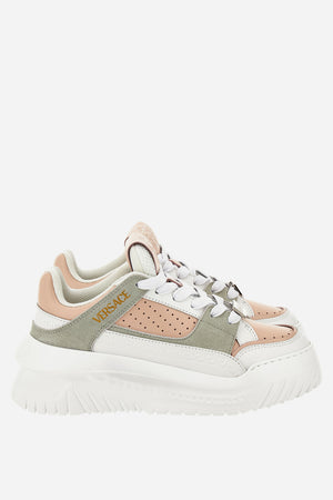 Oversize Court Sneaker In Calf Leather-Fabric