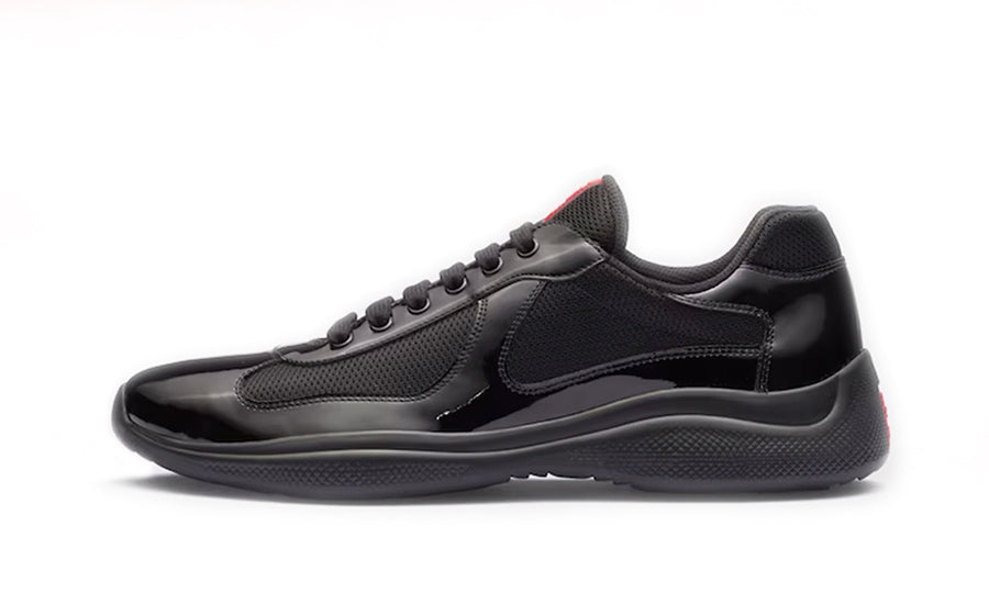 Copa América en charol y tela bicicleta Zapatillas Prada negras