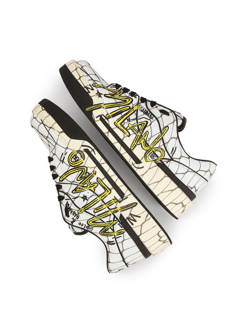 PRINTED CALFSKIN NEW ROMA SNEAKERS