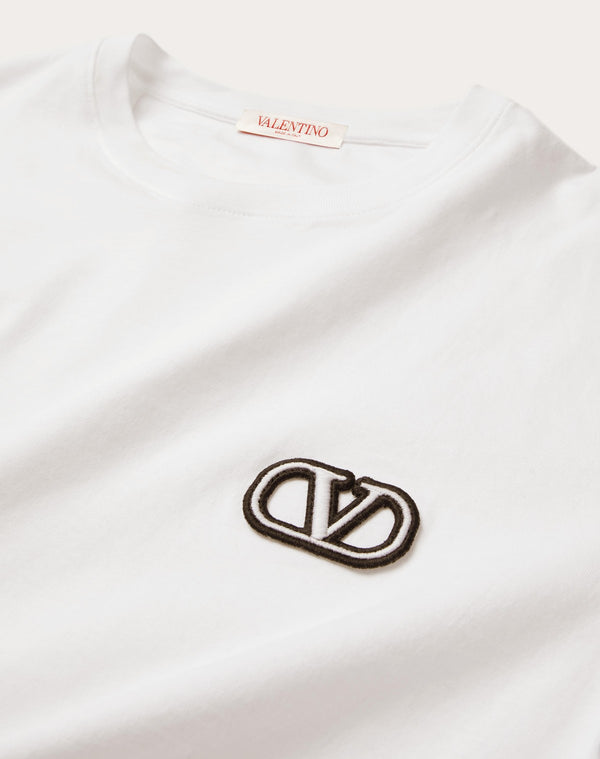T-Shirt In Cotone Con Patch Vlogo Signature