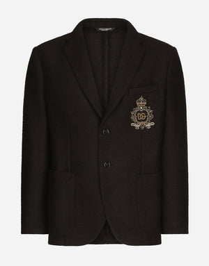 STRETCH JERSEY JACKET WITH HERALDIC PATCH